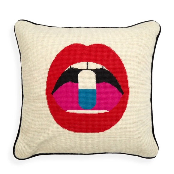 Jonathan Adler Other - NEW Jonathan Adler LIPS FULL DOSE NEEDLEPOINT PILLOW